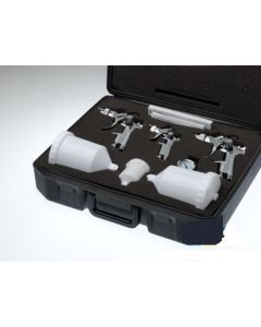 Lackierpistolen Set mit 3 HVLP Spritzpistolen inklusive Druckminderer