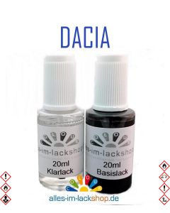 Lackstift DACIA Autolack Tupflack Pinselflasche 20ml Set Farbcode 