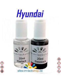 Lackstift HYUNDAI Autolack Tupflack Pinselflasche 20ml Set Farbcode 