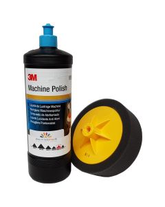 3M 09376 Hochglanz Maschinenpolitur und weichem schwarzen Polierschwamm inkl. Stützteller
